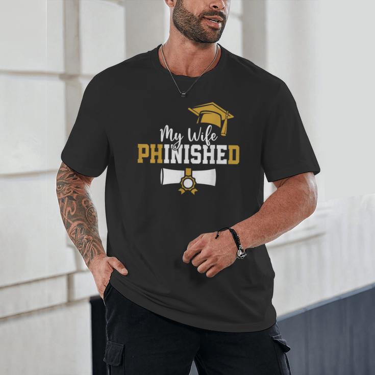 My Wife Phinished PhD Graduation Family Matching Unisex T-Shirt
