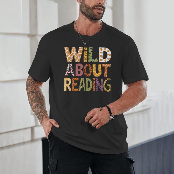Wild About Reading Book Animal Children's Book Lover Teacher Unisex T-Shirt