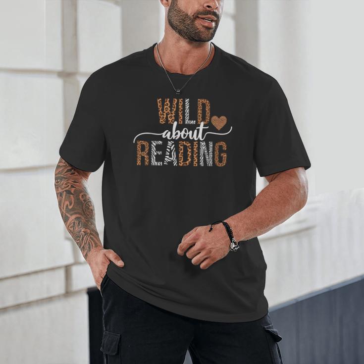 Wild About Reading Books Reader Lover Librarian Bookworm Unisex T-Shirt