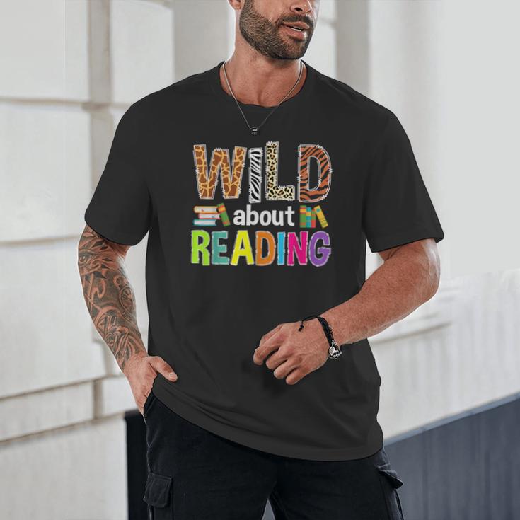 Wild About Reading Library Day Reading Books & Bookworm Unisex T-Shirt