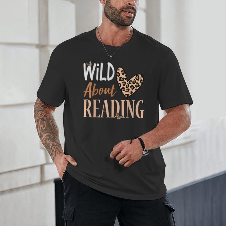 Wild About Reading Teacher Books Reader Lovers Leopard Zebra Unisex T-Shirt