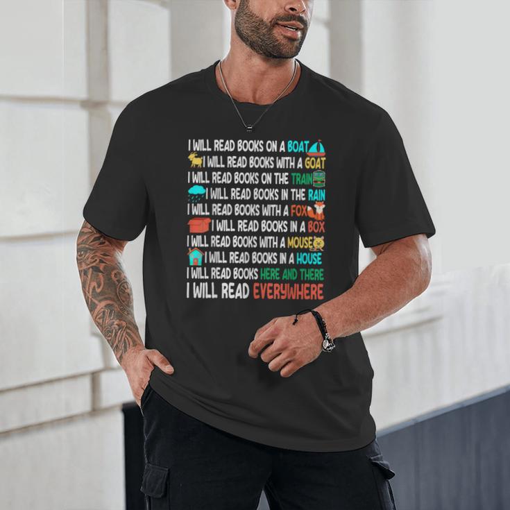 I Will Read Books On A Boat & Everywhere Reading Book Unisex T-Shirt I Will Read Books On A Boat & Everywhere Reading Book Unisex T-Shirt