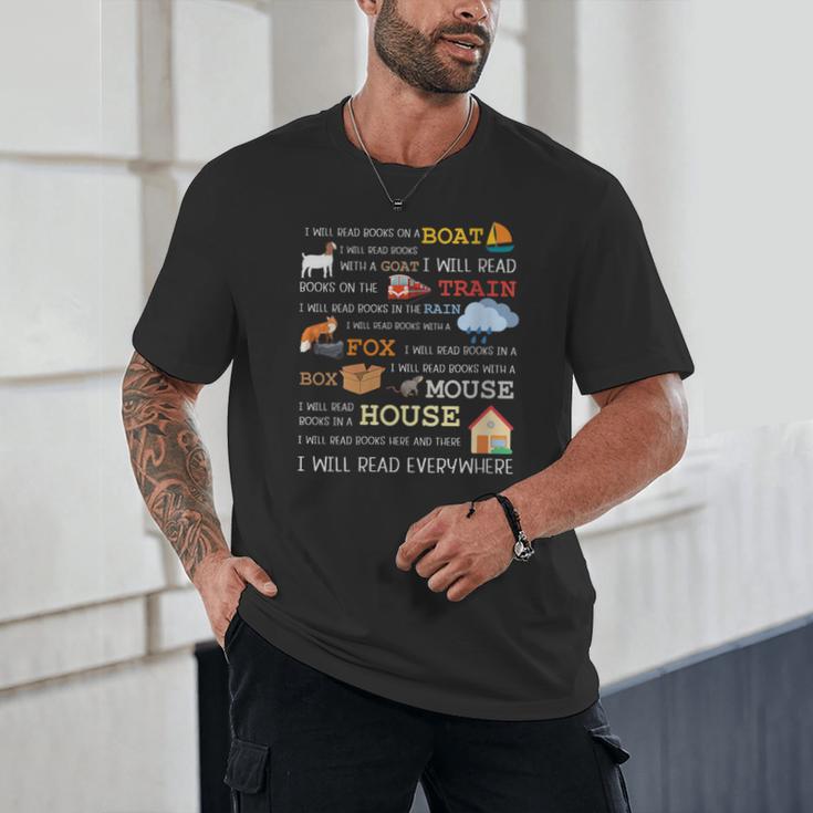 I Will Read Books On a Boat & Everywhere Reading Unisex T-Shirt