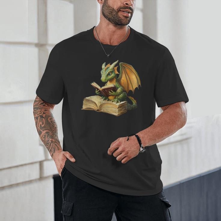 Women's Dragon Bookworm Reading Book Graphic Unisex T-Shirt Women's Dragon Bookworm Reading Book Graphic Unisex T-Shirt