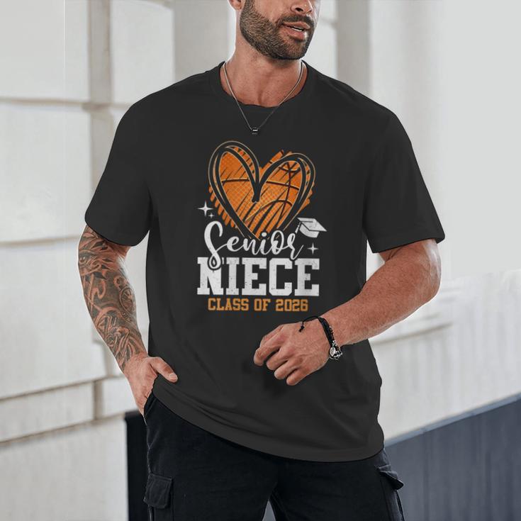 Women's Senior Niece Class Of 2026 Basketball Graduation Heart Unisex T-Shirt