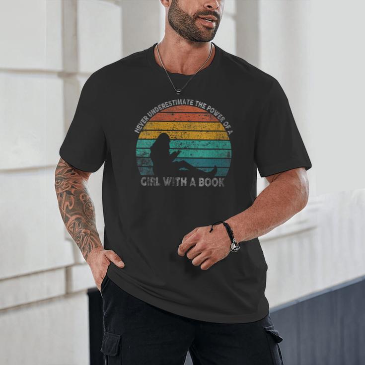 Women's Never Underestimate The Power Of A Girl With Book Reading Unisex T-Shirt