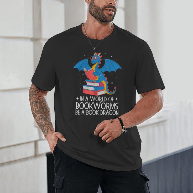 In A World Full Of Bookworms Be A Book Dragon Reading Unisex T-Shirt