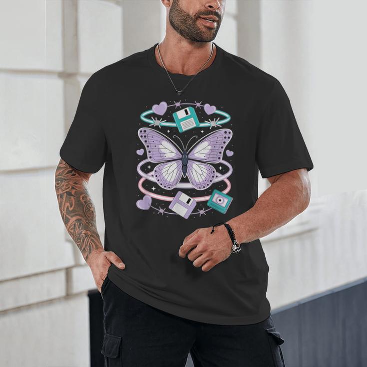 Y2K Butterfly Floppy Disk Art Digital Nostalgia Unisex T-Shirt