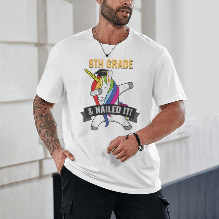 8TH GRADE NAILED IT UNICORN DABBING GRADUATION T-SHIRT Unisex T-Shirt
