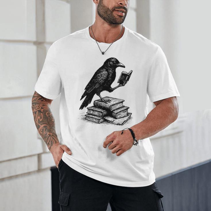 Book Raven Vintage Dark Academia Literature Reading Unisex T-Shirt Book Raven Vintage Dark Academia Literature Reading Unisex T-Shirt