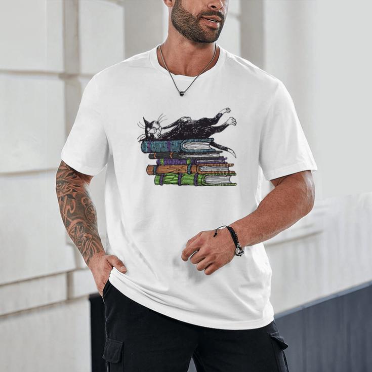 Books Cats Life Is Sweet Cats Books Lover Men Women Unisex T-Shirt