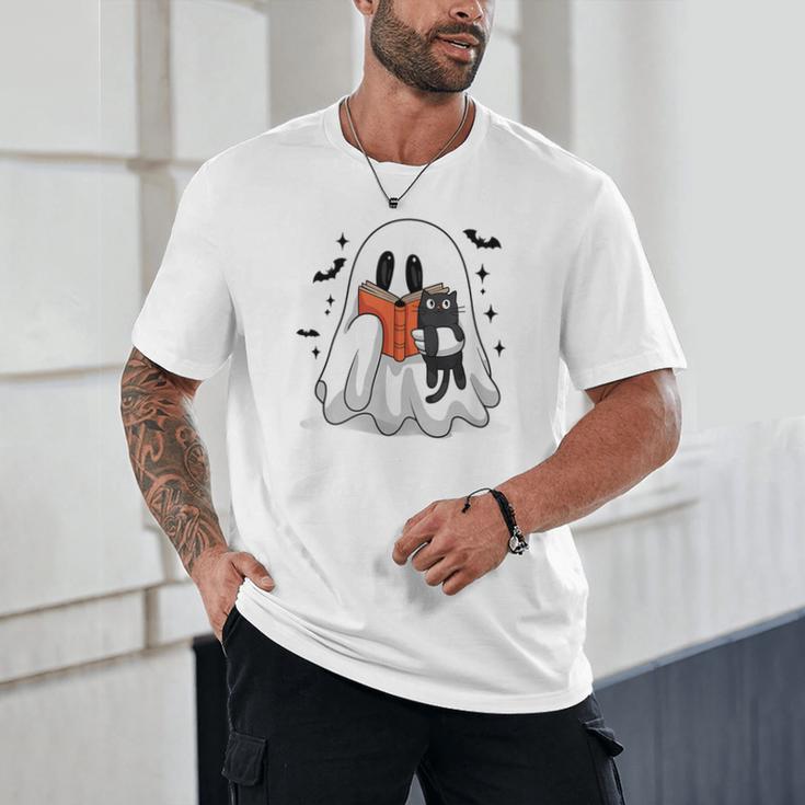 Cute Halloween Ghost Reading Book Unisex T-Shirt