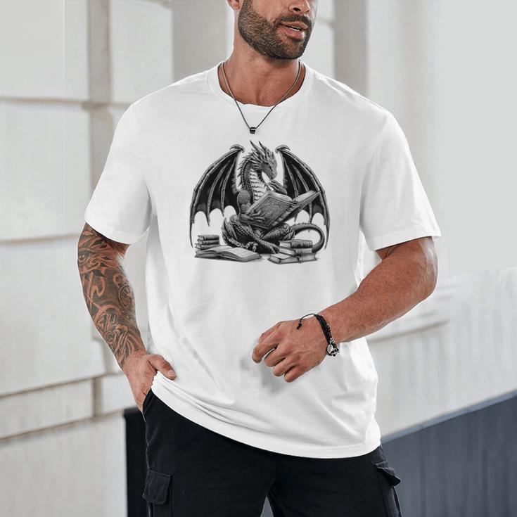 Dragon Reading Book Bookworm Books Dragon Learning Unisex T-Shirt