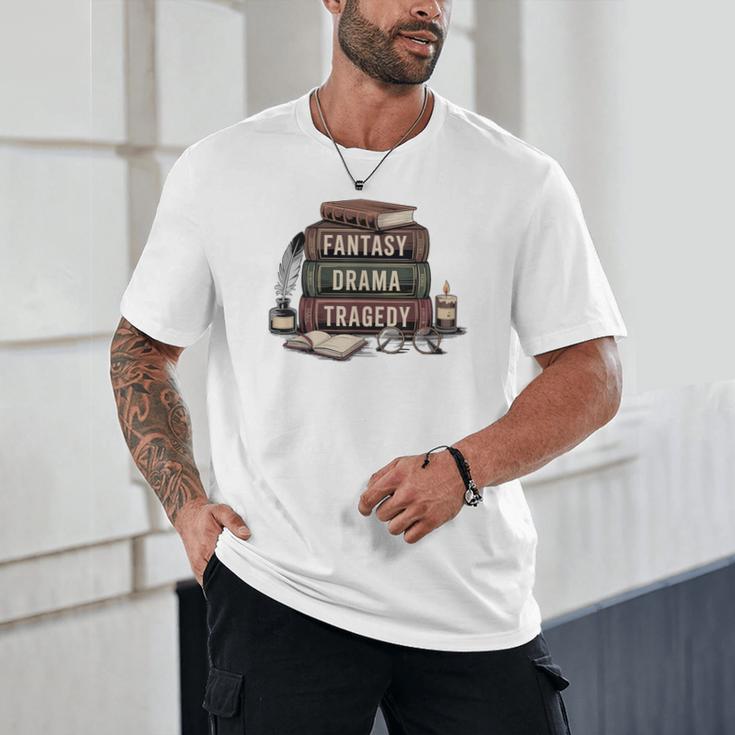 Fantasy Drama Tragedy Gothic Book Lover Bookworm Unisex T-Shirt