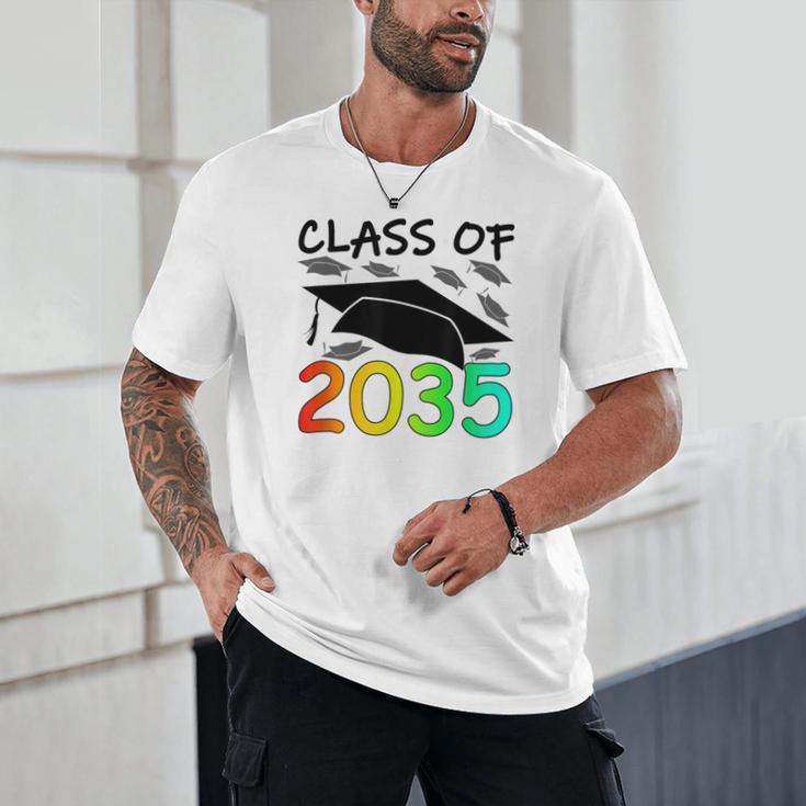 Graduation Class Of 2035 Hand Prints Space Pre-K -12th Grade Unisex T-Shirt