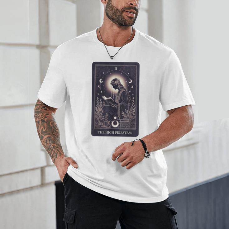 High Priestess Tarot Art Celestial Mystic Book Lover Unisex T-Shirt