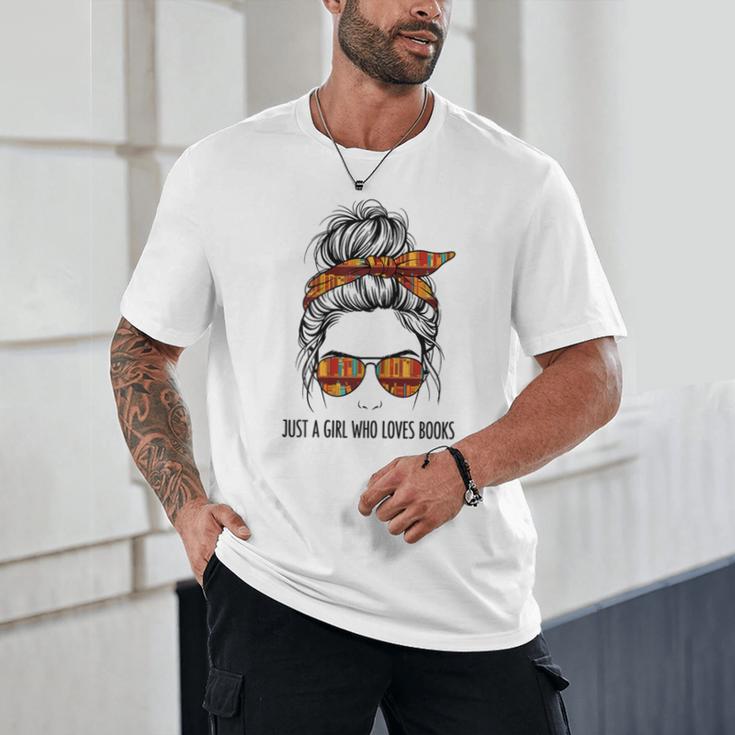 Just a Girl Who Loves Books Pajamas Shirt Reading Book Lover Unisex T-Shirt