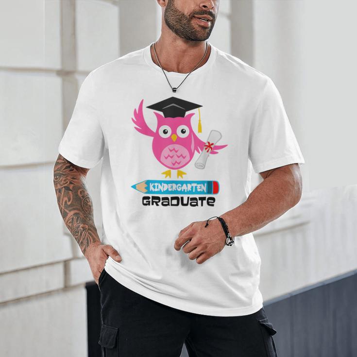 Kindergarten Graduation Tee Shirt Pink Owl T-Shir Unisex T-Shirt