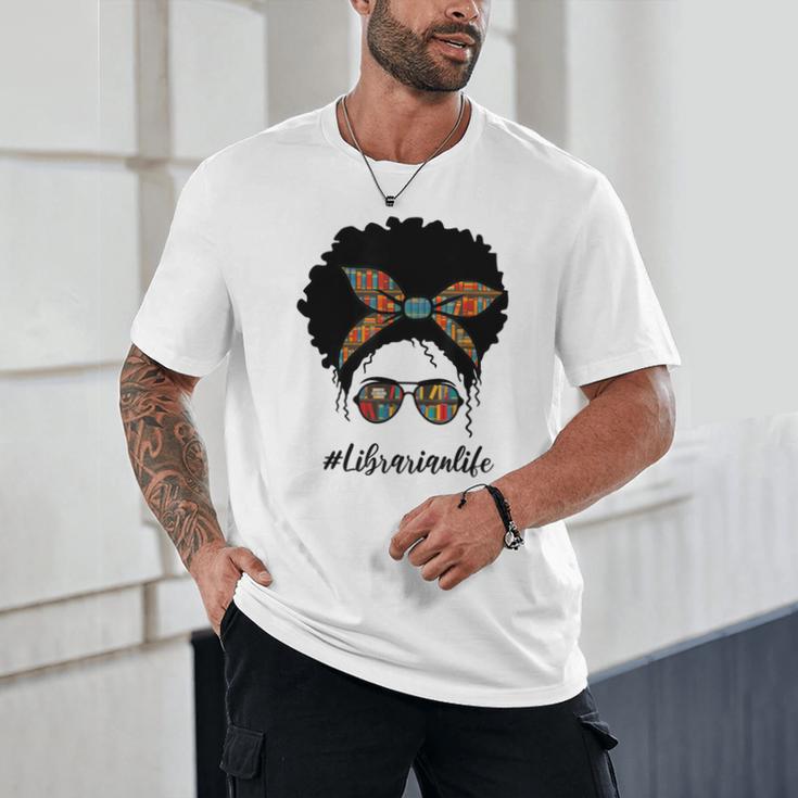 Librarian Teacher Messy Bun Life Book Library Back To School Unisex T-Shirt