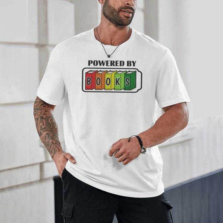 Powered By Books Bookworm Librarian Reading Unisex T-Shirt
