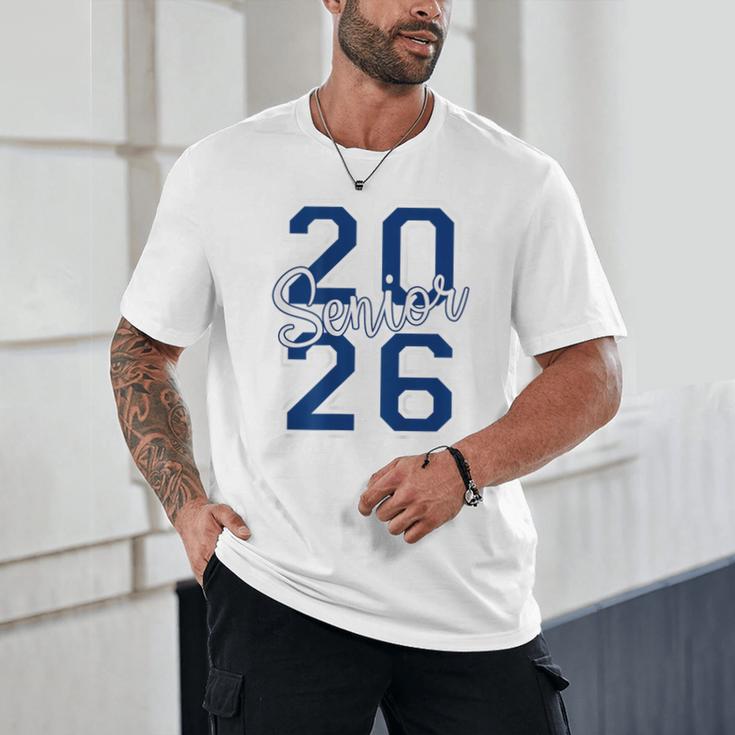 Senior 2026 Graduation Varsity Navy Blue On The Back Unisex T-Shirt