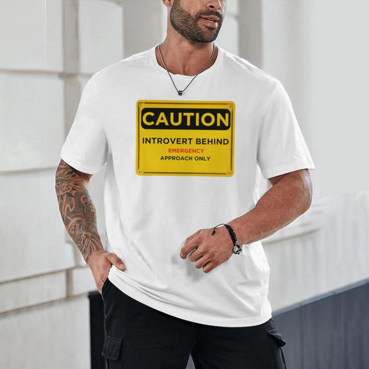 A Simple Yellow Warning Sign For Introvert Unisex T-Shirt