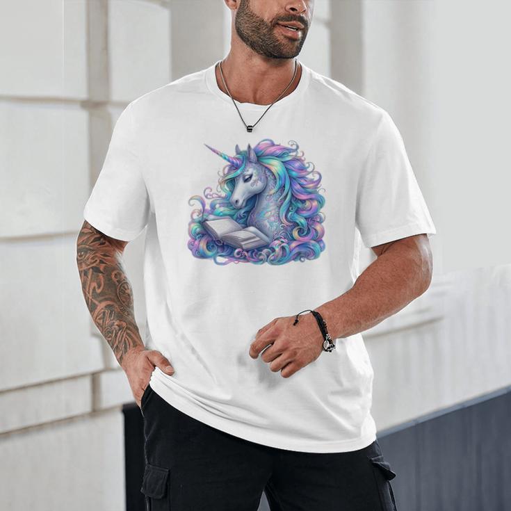 Unicorn Reading For Book Lovers Readers Unisex T-Shirt