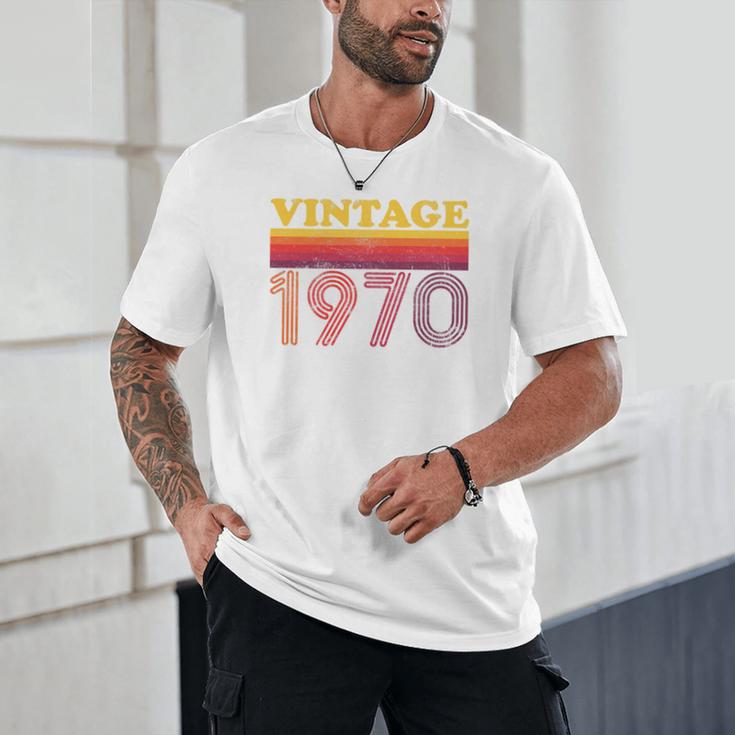 Vintage 1970 Retro Style 70's Born Nostalgia Vibes Birthday Premium Tri-Blend Unisex T-Shirt