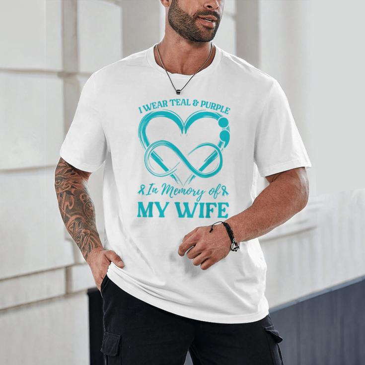 I Wear Teal & Purple In Memory Of My Wife Unisex T-Shirt I Wear Teal & Purple In Memory Of My Wife Unisex T-Shirt