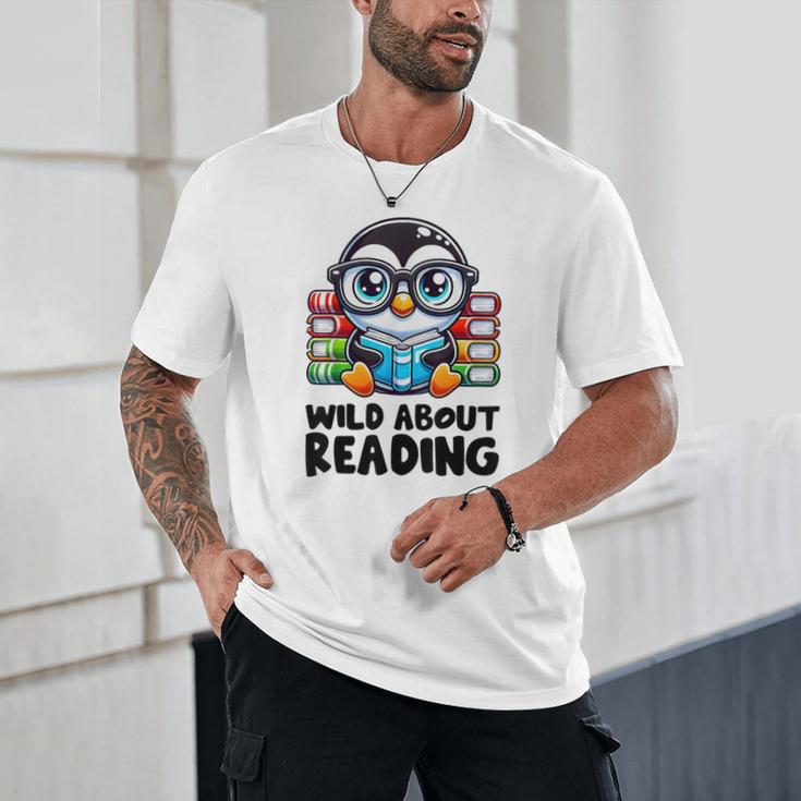 Wild About Reading Book Lover Penguin Unisex T-Shirt