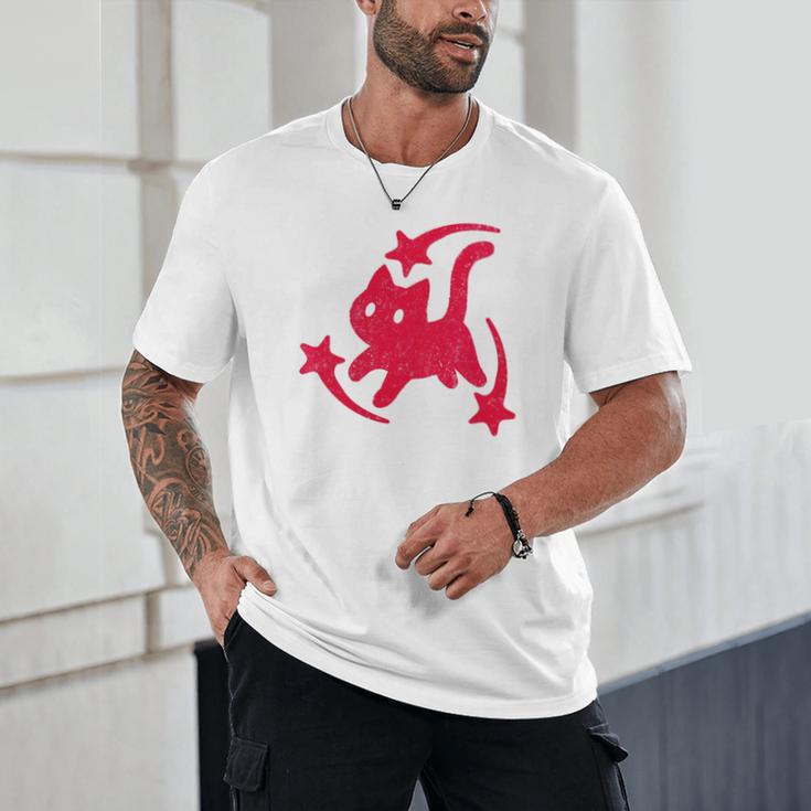 Yk2 Grunge Scary Cat With Shooting Stars 90s Nostalgia Unisex T-Shirt Yk2 Grunge Scary Cat With Shooting Stars 90s Nostalgia Unisex T-Shirt