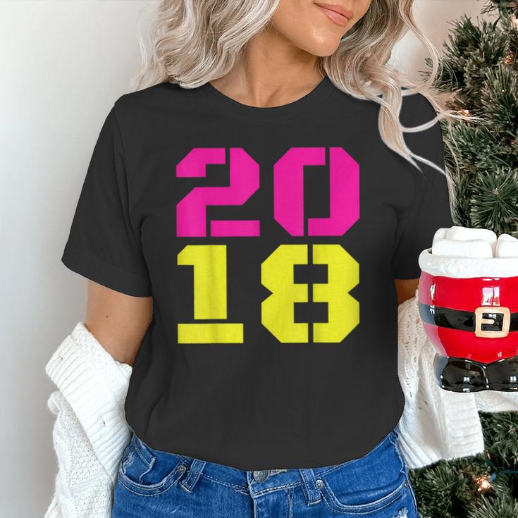 2018 Big Neon Numbers For The New Year Or Graduation Unisex T-Shirt