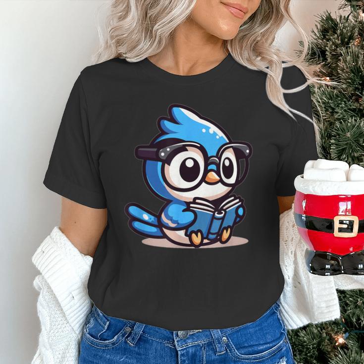 Adorable Book Lover Blue Jay With Reading Glasses Cute Unisex T-Shirt Adorable Book Lover Blue Jay With Reading Glasses Cute Unisex T-Shirt