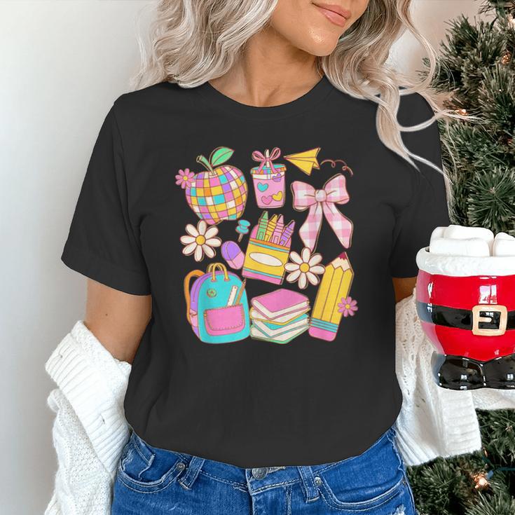 Apple Disco Pencil Books Bow Teacher Student Back To School Unisex T-Shirt Apple Disco Pencil Books Bow Teacher Student Back To School Unisex T-Shirt