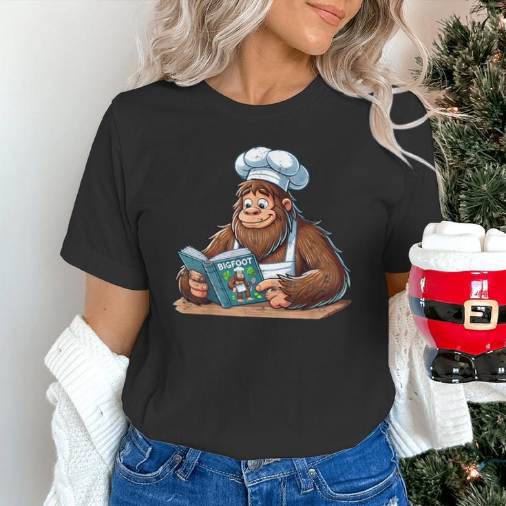 Bigfoot Reading a Cookbook Unisex T-Shirt