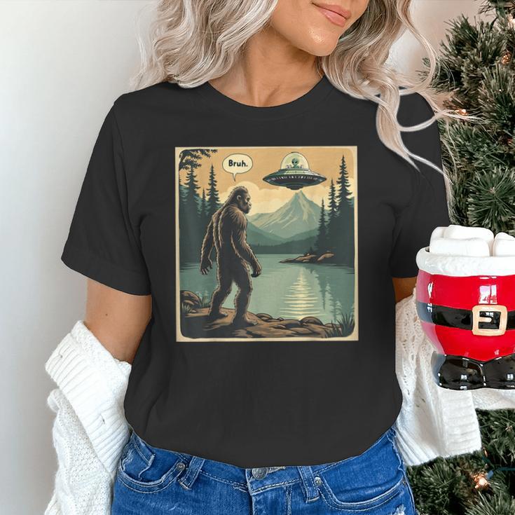 Bigfoot Sasquatch Alien Spaceship UFO Introvert Bruh Unisex T-Shirt Bigfoot Sasquatch Alien Spaceship UFO Introvert Bruh Unisex T-Shirt
