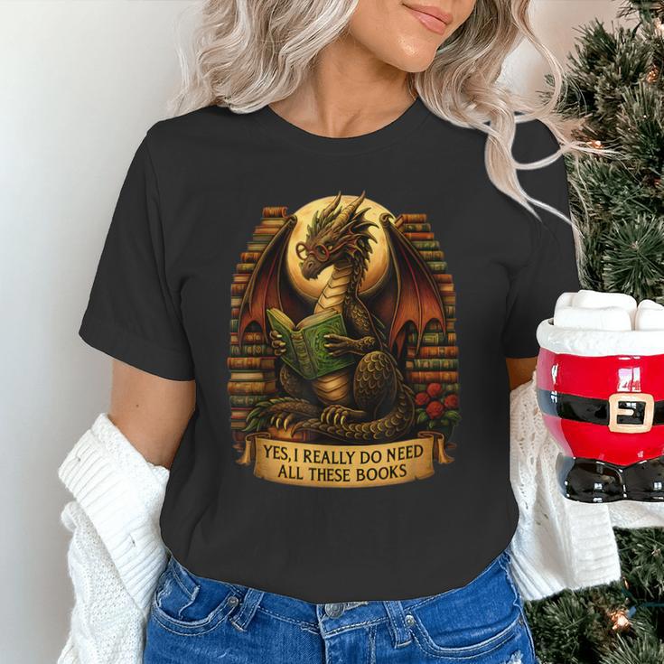 Book Dragon Yes I Really Do Need All These Books Men Women Unisex T-Shirt Book Dragon Yes I Really Do Need All These Books Men Women Unisex T-Shirt