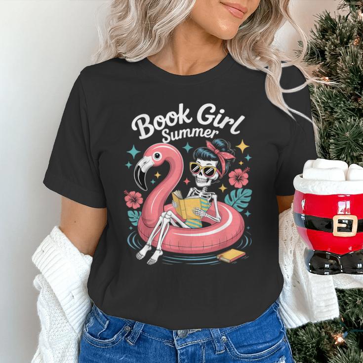 Book Girl Summer Skeleton Reading Books Lovers Beach Unisex T-Shirt