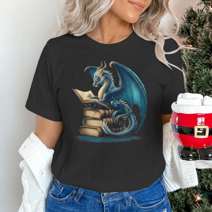 Book Lover Bookworm Reading Books Dragon Sci-Fi Character Unisex T-Shirt