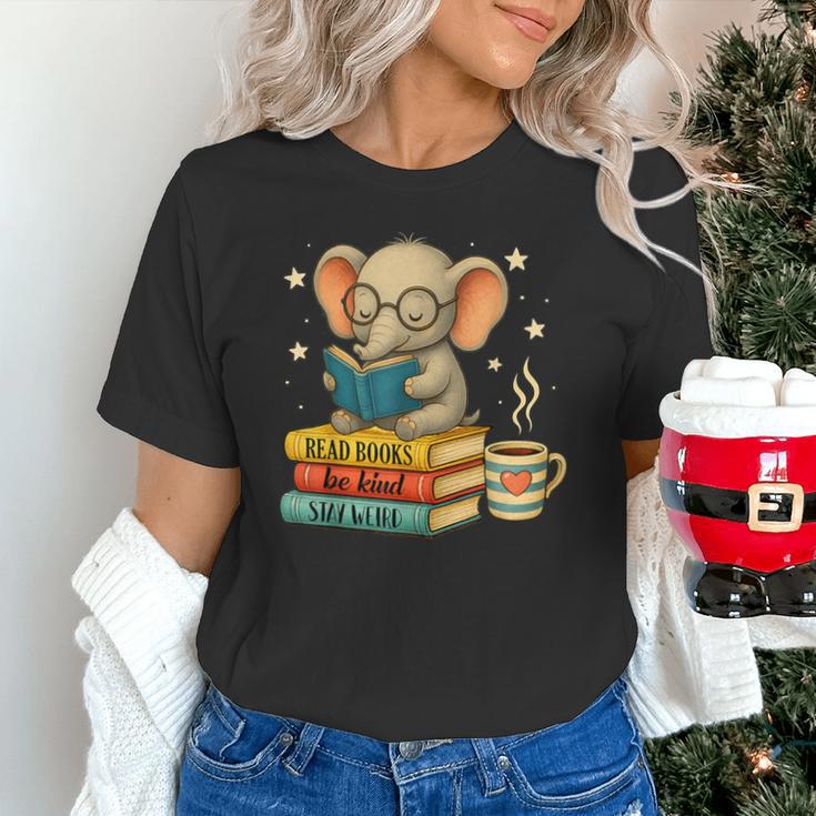 Book Lover Elephant Reading Books Library Read Books Be Kind Unisex T-Shirt
