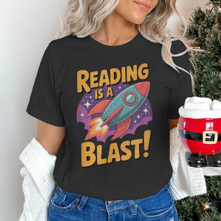 Book Lover Kids And Adults Reading Is a Blast Rocket Ship Unisex T-Shirt