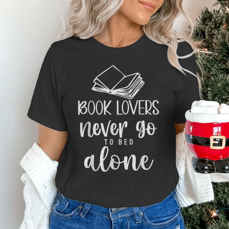 Book Lovers Never Go To Bed Alone Bibliophile Humor Unisex T-Shirt