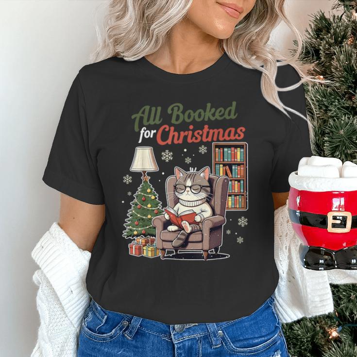 All Booked For Christmas Cute Bookish Cat Lover Unisex T-Shirt All Booked For Christmas Cute Bookish Cat Lover Unisex T-Shirt