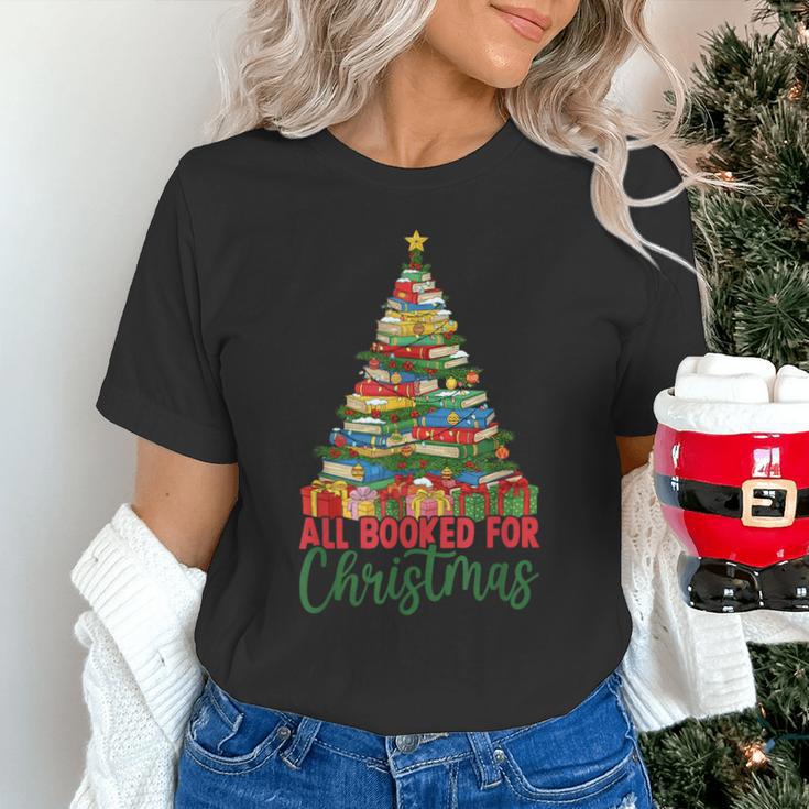 All Booked For Christmas Reading Books Librarian Holiday Unisex T-Shirt