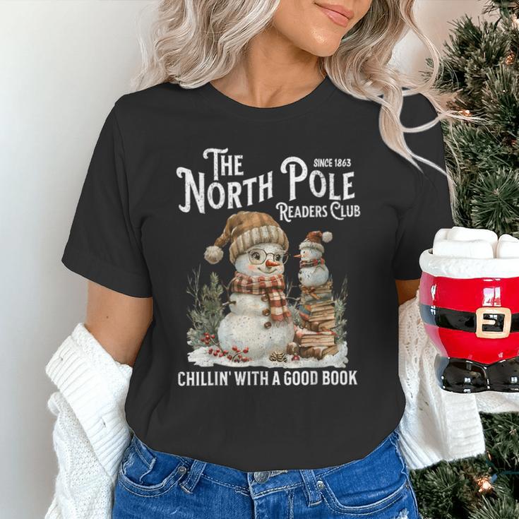 Bookish Christmas North Pole Book Club Snowman Book Worm Unisex T-Shirt