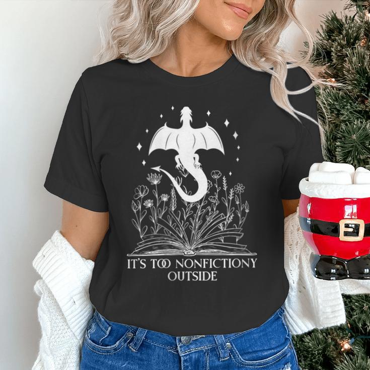 Bookish Dragon Book Club Reading Its Too Nonfictiony Outside Unisex T-Shirt Bookish Dragon Book Club Reading Its Too Nonfictiony Outside Unisex T-Shirt