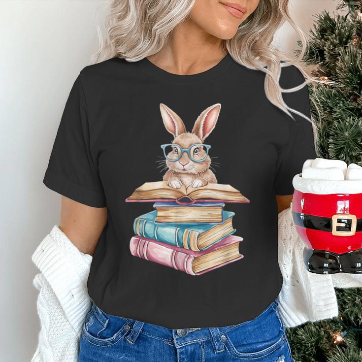 Books Bookworm Reader Book Cute Reading Bunny With Glasses Unisex T-Shirt