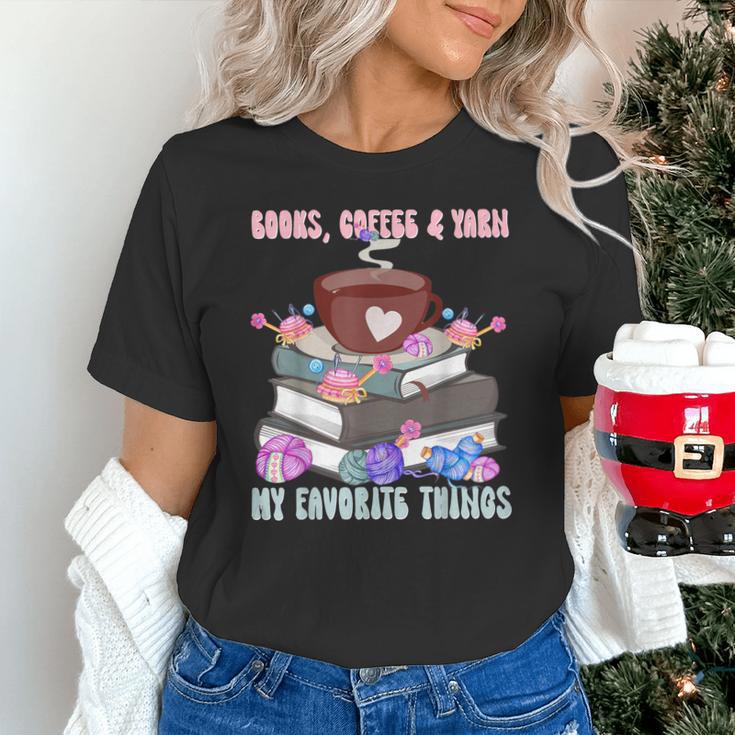 Books Coffee Yarn Lover My Favorite Things Unisex T-Shirt