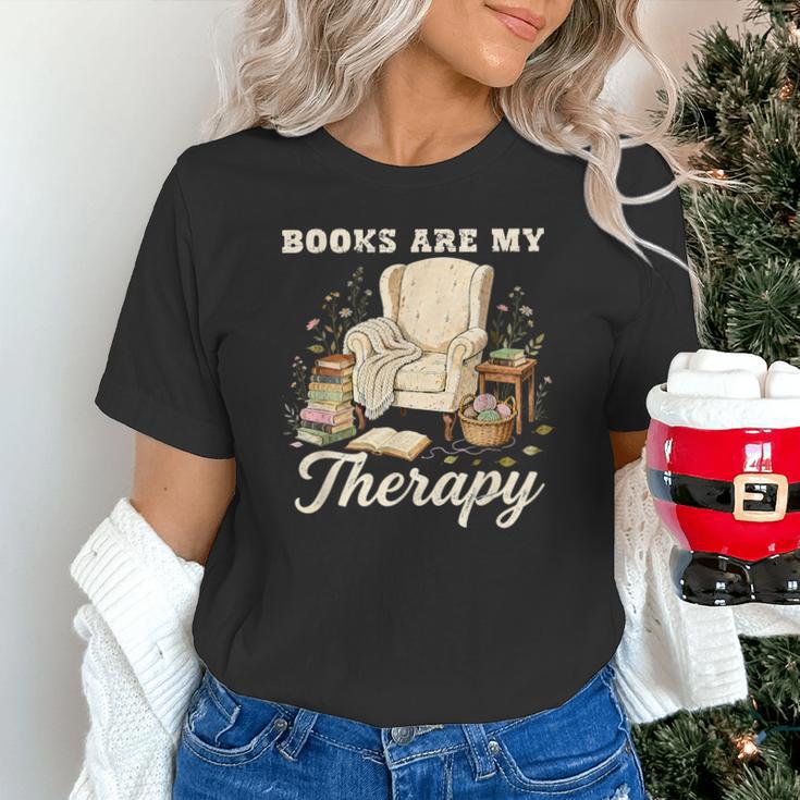Books Are My Therapy Cozy Reading Chair Artwork Unisex T-Shirt