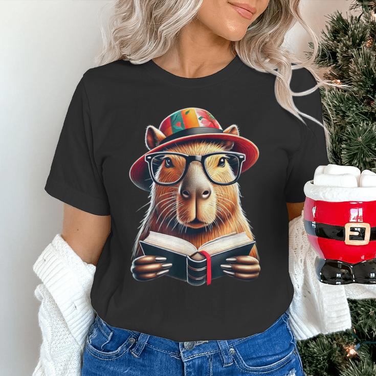 Capybara Bookworm Rodent Reading a Book Unisex T-Shirt